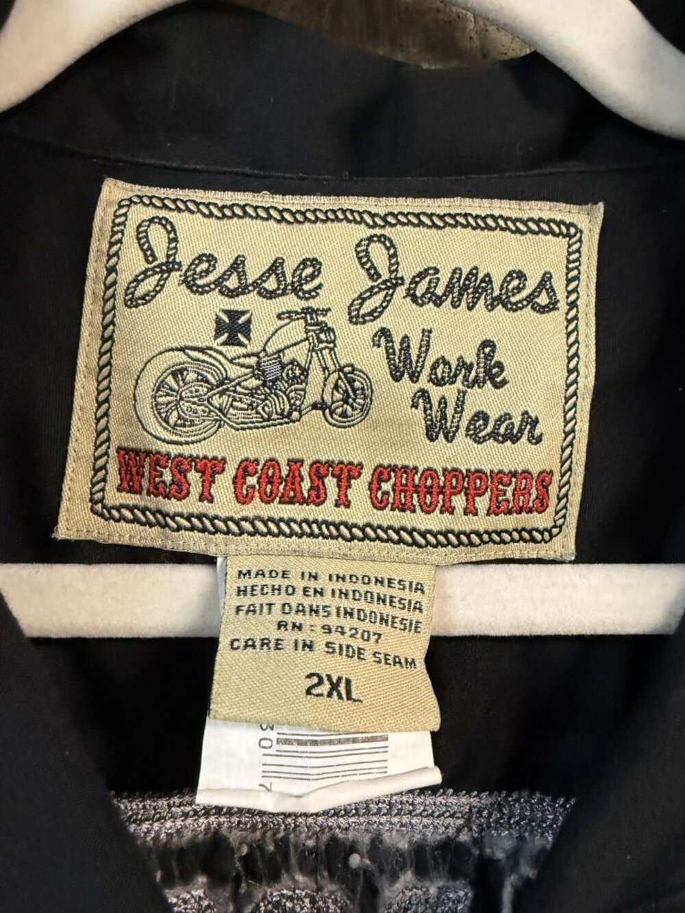 JESSE JAMES Men's Vintage West Cost Choppers Shop Shirt Size 2XL - Picture 3 of 4